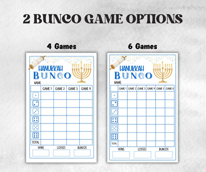 Bunco Night, Printable Hanukkah Bunco Score Sheet, Hanukkah Bunco Invitation, Bunco Game, Tally Sheet, bunco score cards, jewish bunco night-Sports Printables -TheHustlingCatLady-Party Games
