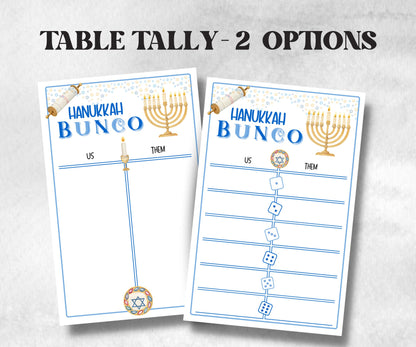 Bunco Night, Printable Hanukkah Bunco Score Sheet, Hanukkah Bunco Invitation, Bunco Game, Tally Sheet, bunco score cards, jewish bunco night-Sports Printables -TheHustlingCatLady-Party Games