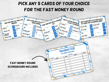 Hanukkah Family Friendly Feud game, Hanukkah Teen Games, Printables Activities, Mensch Hanukkah Quiz, Chanukah Games, Chunukah Trivia Game-Sports Printables -TheHustlingCatLady-Party Games