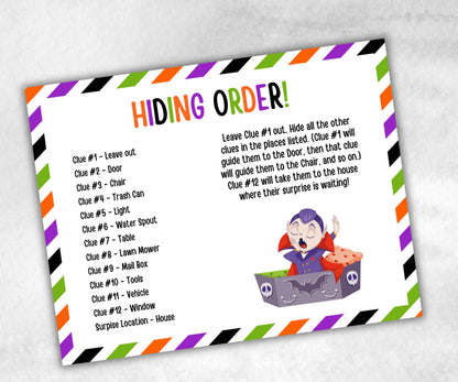 Halloween Outdoor Scavenger Hunt, Treasure Hunt Party Game, Halloween Printable Party Activity, Kids Treasure Hunt Clue, Scavenger Hunt Clue-Halloween Printables -TheHustlingCatLady-Party Games