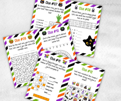 Halloween Outdoor Scavenger Hunt, Treasure Hunt Party Game, Halloween Printable Party Activity, Kids Treasure Hunt Clue, Scavenger Hunt Clue-Halloween Printables -TheHustlingCatLady-Party Games