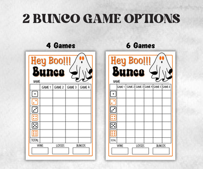 Printable Hey Boo Bunco Score Sheet, Halloween Bunco Invitation, Bunco Game, Tally Sheet, bunco score card, Ghostly bunco night, Bunco Night-Halloween Printables -TheHustlingCatLady-Party Games