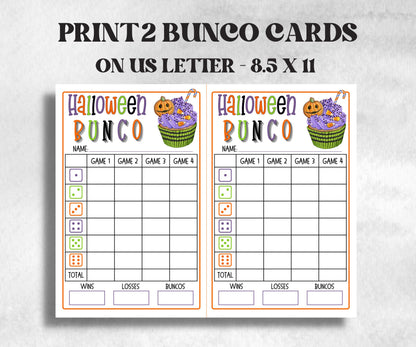 Printable Halloween Bunco Score Sheet, Halloween Bunco Invitation, Bunco Adult Game, Tally Sheet, bunco score card, Spooky bunco night,-Halloween Printables -TheHustlingCatLady-Party Games