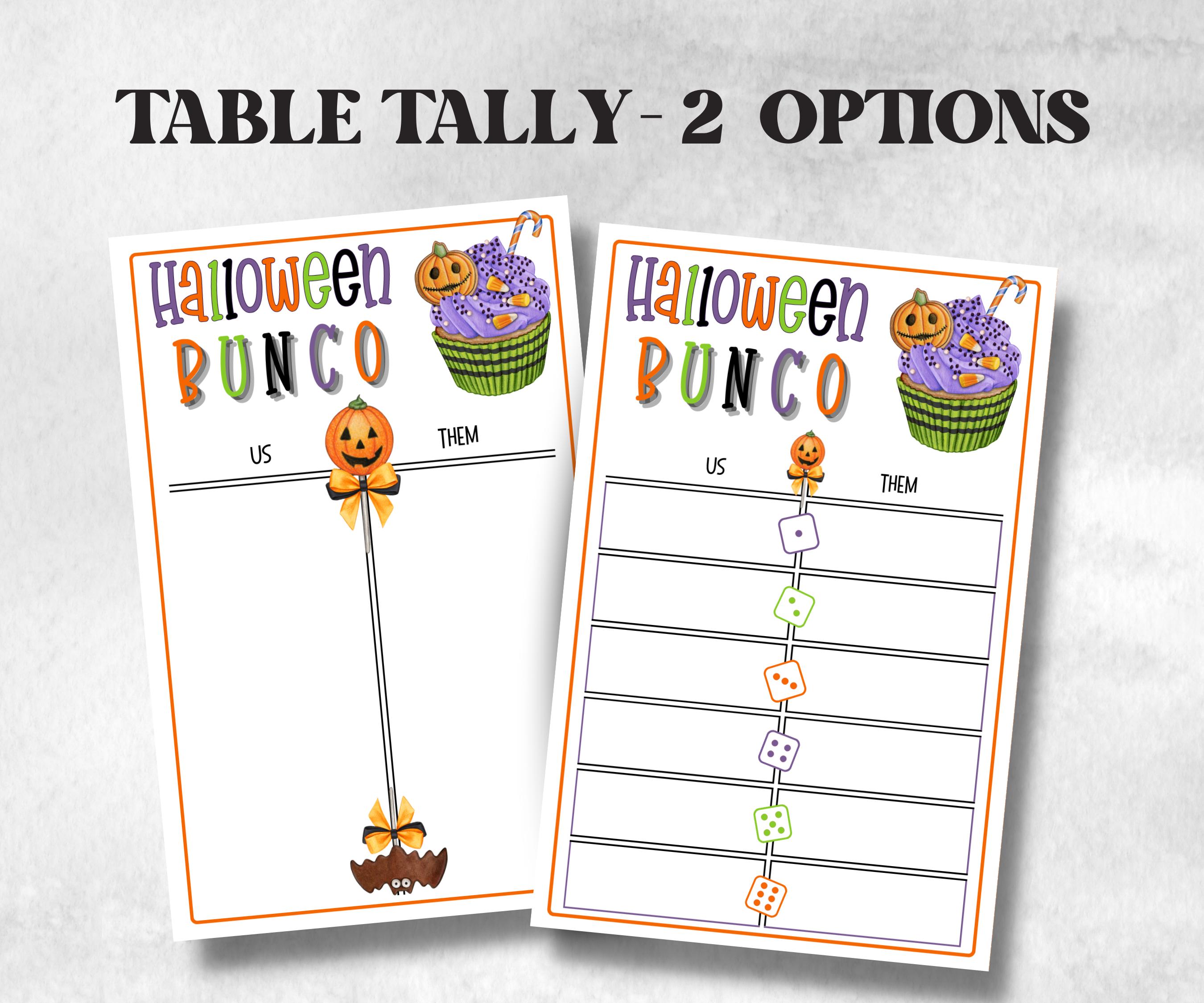 Printable Halloween Bunco Score Sheet, Halloween Bunco Invitation, Bunco Adult Game, Tally Sheet, bunco score card, Spooky bunco night,-Halloween Printables -TheHustlingCatLady-Party Games