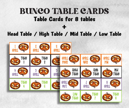 Printable Halloween Bunco Score Sheet, Halloween Bunco Invitation, Bunco Adult Game, Tally Sheet, bunco score card, Spooky bunco night,-Halloween Printables -TheHustlingCatLady-Party Games
