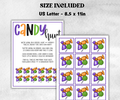 Halloween Candy Scavenger Hunt, Kids Halloween Candy theme party, Candy Birthday Party game, Spooky Party Game, Kids halloween candy games-Halloween Printables -TheHustlingCatLady-Party Games