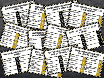 New Years Friendly Feud, NYE Party, Printable Adult Teen Activity, New Year Quiz, Group Game Show, Winter Party activity, girls night games-New Year&#39;s -TheHustlingCatLady-Party Games