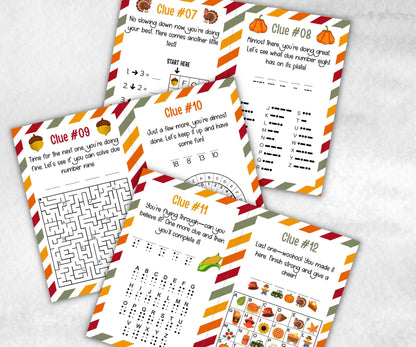 Thanksgiving Indoor Treasure Hunt Game, Printable Turkey Quiz, Adventure for Kid, Fall Autumn activity, Friendsgiving game, Family Holiday-Thanksgiving -TheHustlingCatLady-Party Games