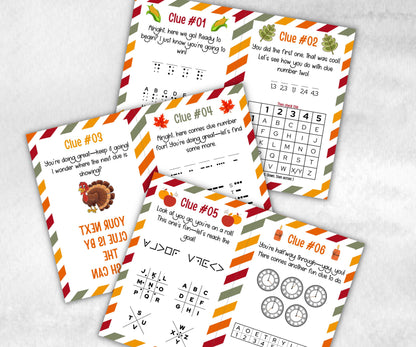 Fall Treasure Hunt Outdoor Game, Turkey hunt, Outdoor adventure, Give thanks Autumn activity, Friendsgiving game, Family Holiday Quiz-Thanksgiving -TheHustlingCatLady-Party Games