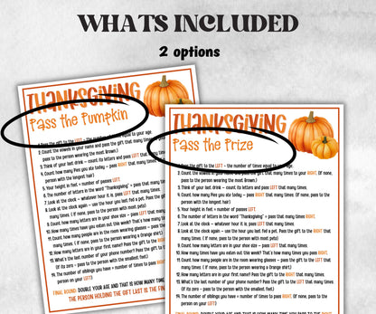 Pass the Pumpkin game, Left Right Game, Gift Exchange,Pass the present, pass the parcel, Office Party Icebreaker, Family Reunion Icebreaker-Thanksgiving -TheHustlingCatLady-Party Games