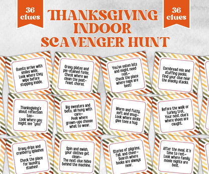 Friendsgiving Indoor Scavenger Hunt Game, Printable Riddle Quiz, Adventure for Kid, Fall Autumn activity, Friendsgiving game, Family Holiday-Thanksgiving -TheHustlingCatLady-Party Games
