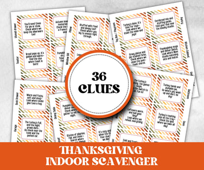 Friendsgiving Indoor Scavenger Hunt Game, Printable Riddle Quiz, Adventure for Kid, Fall Autumn activity, Friendsgiving game, Family Holiday-Thanksgiving -TheHustlingCatLady-Party Games