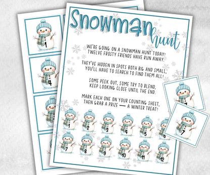 Snowman Scavenger Hunt, Kids Snowman theme party, Snowman Birthday Party game, Winter indoor Game, frosty Snowman, spot the snowman game-Christmas -TheHustlingCatLady-Party Games