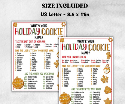 Holiday Cookie name tag game, Cookie name board sign, Name generator, Christmas Kids activities, Holiday party game, What's Your Cookie name-Christmas -TheHustlingCatLady-Stickers, Labels & Tags