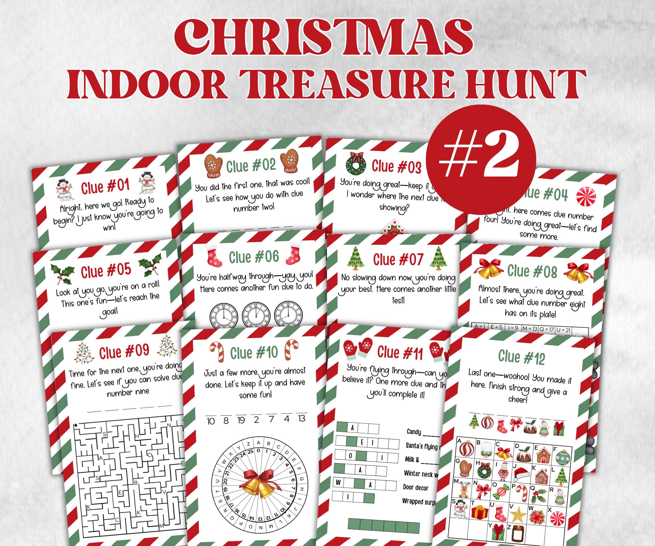 Christmas Indoor Treasure Hunt, Kids Treasure Scavenger Clues, Xmas Printable Activity, Christian Holiday Game, Holiday Kids Game fun ideas-Christmas -TheHustlingCatLady-Party Games
