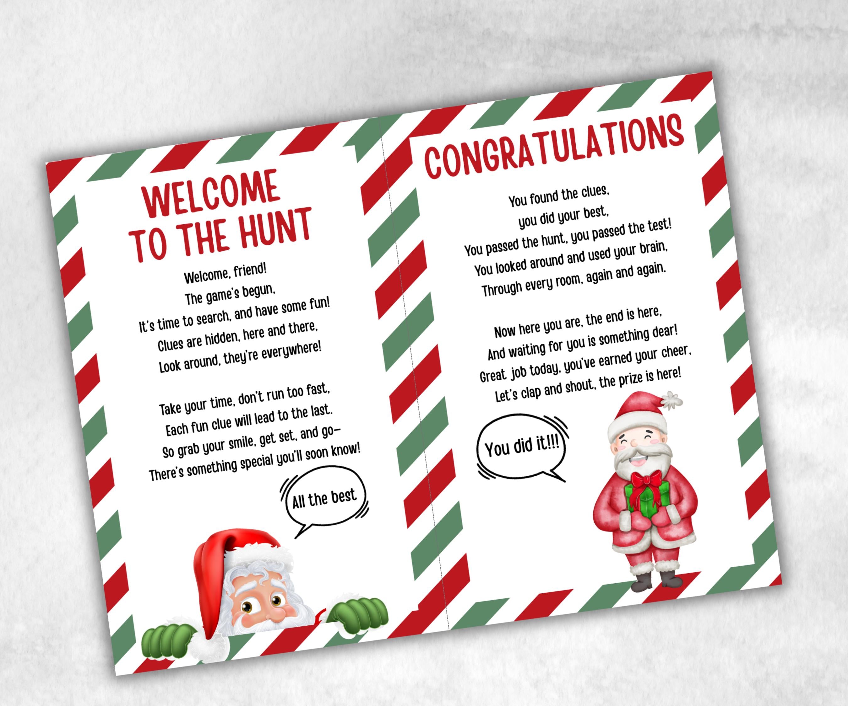Indoor Treasure Scavenger Clues, Kids Christmas Treasure Hunt, Xmas Printable Activity, Christian Holiday Game, Holiday Kids Game fun ideas-Christmas -TheHustlingCatLady-Party Games