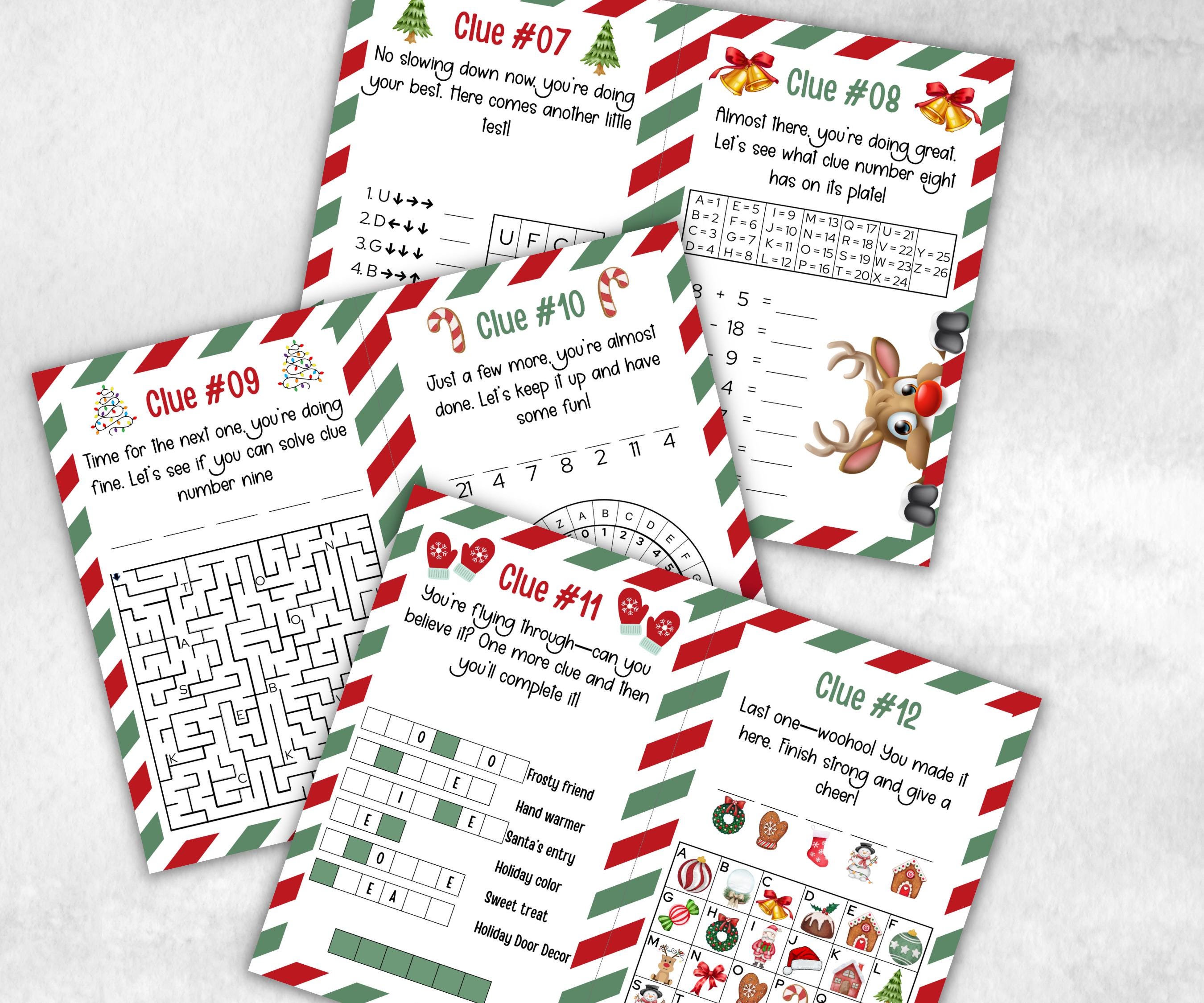 Outdoor Treasure Scavenger Clues, Kids Christmas Treasure Hunt, Xmas Printable Activity, Christian Holiday Game, Holiday Kids Game fun ideas-Christmas -TheHustlingCatLady-Party Games