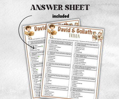 David & Goliath Printable Trivia for kid, Old Testament Activity, Classroom Christmas, Church Fundraiser game, Adult Teen church Icebreaker-Office Supplies -TheHustlingCatLady-Party Games