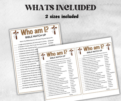 Printable Who am I Bible Match up for kid, Old Testament Activity, Classroom Riddles, Church Fundraiser, Adult Teen church Icebreaker-Office Supplies -TheHustlingCatLady-Party Games