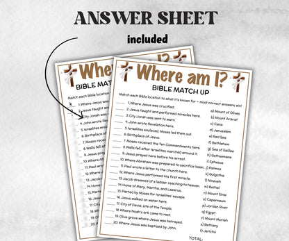 Printable Where am I Bible Match up for kid, Old Testament Activity, Classroom Riddles, Church Fundraiser, Adult Teen church Icebreaker game-Office Supplies -TheHustlingCatLady-Party Games