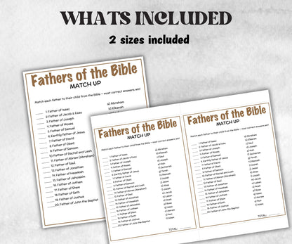 Printable Fathers of the Bible Match up for kid, Old Testament Activity, Classroom Riddles, Church Fundraiser, Adult Teen church Icebreaker-Office Supplies -TheHustlingCatLady-Party Games