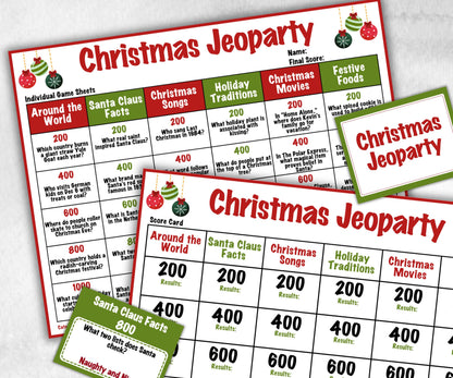 Family Reunion Christmas Jeopardy Game, Printable Holiday Trivia, Coworkers Employee Game, Activities for Kid, Group Game, Office Party Quiz-Christmas -TheHustlingCatLady-Party Games