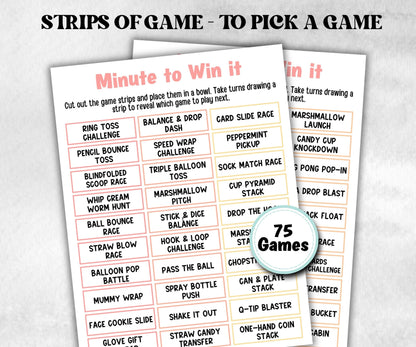 Minute To Win It, Family Game Night, One Minute Game, 60 Seconds game, Kids Adults Party, Family Reunion, Summer Party Games,Team Building- -TheHustlingCatLady-Party Games