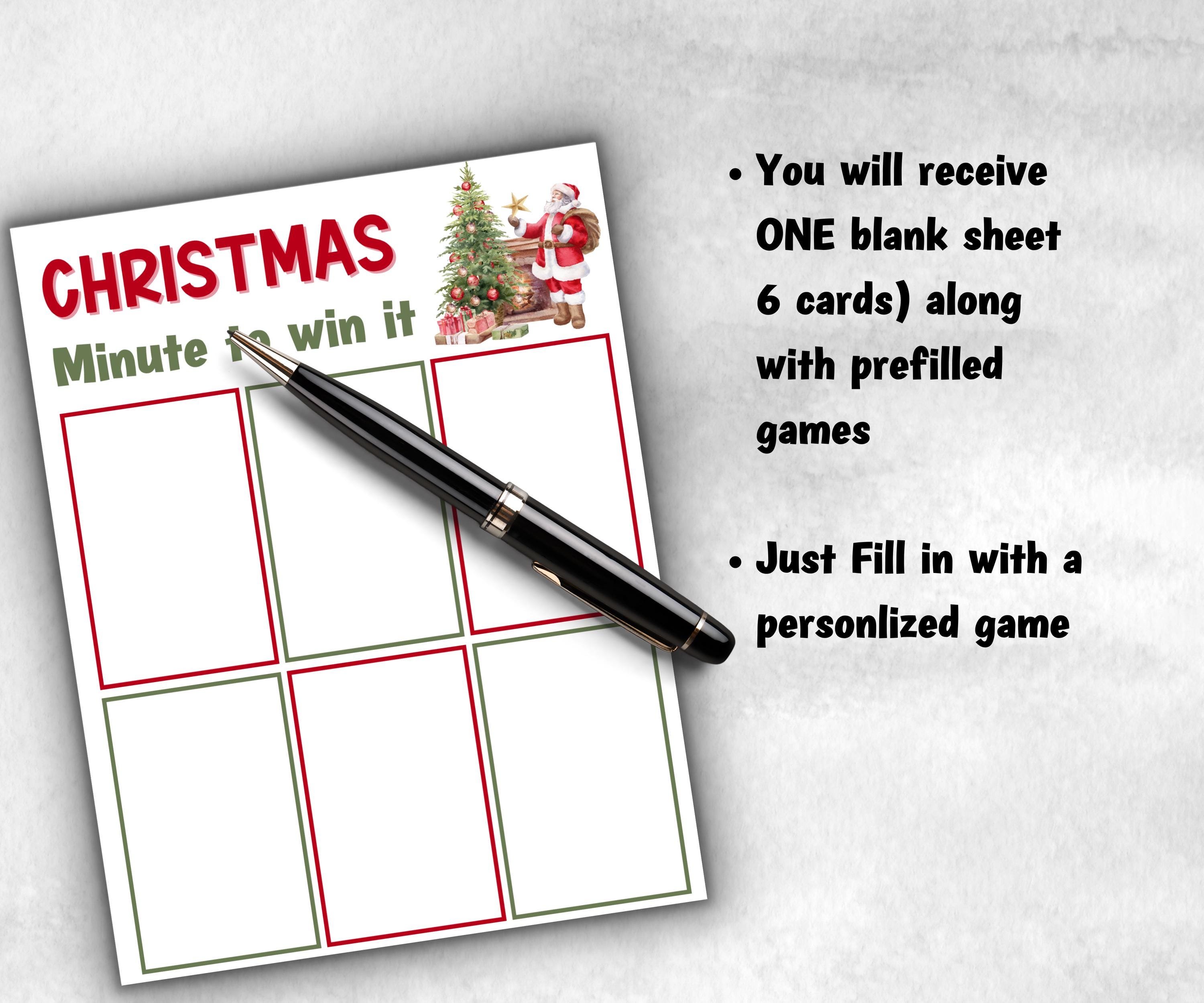 Christmas Minute to Win It Activity, Printable Holiday Competition, XMas Holiday Party, Office Party, Kid teen adult Xmas, Group Christmas-Christmas -TheHustlingCatLady-Party Games
