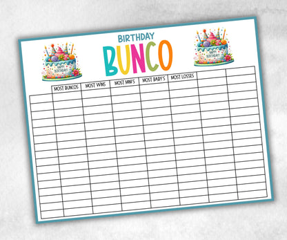 Happy Birthday Bunco, Birthday Party ideas, Printable Party Favors, Score Sheet, Ghost player, Tally Sheets, Birthday Gift, Family reunion- -TheHustlingCatLady-Party Games