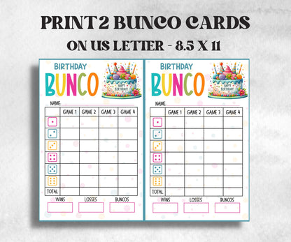 Happy Birthday Bunco, Birthday Party ideas, Printable Party Favors, Score Sheet, Ghost player, Tally Sheets, Birthday Gift, Family reunion- -TheHustlingCatLady-Party Games
