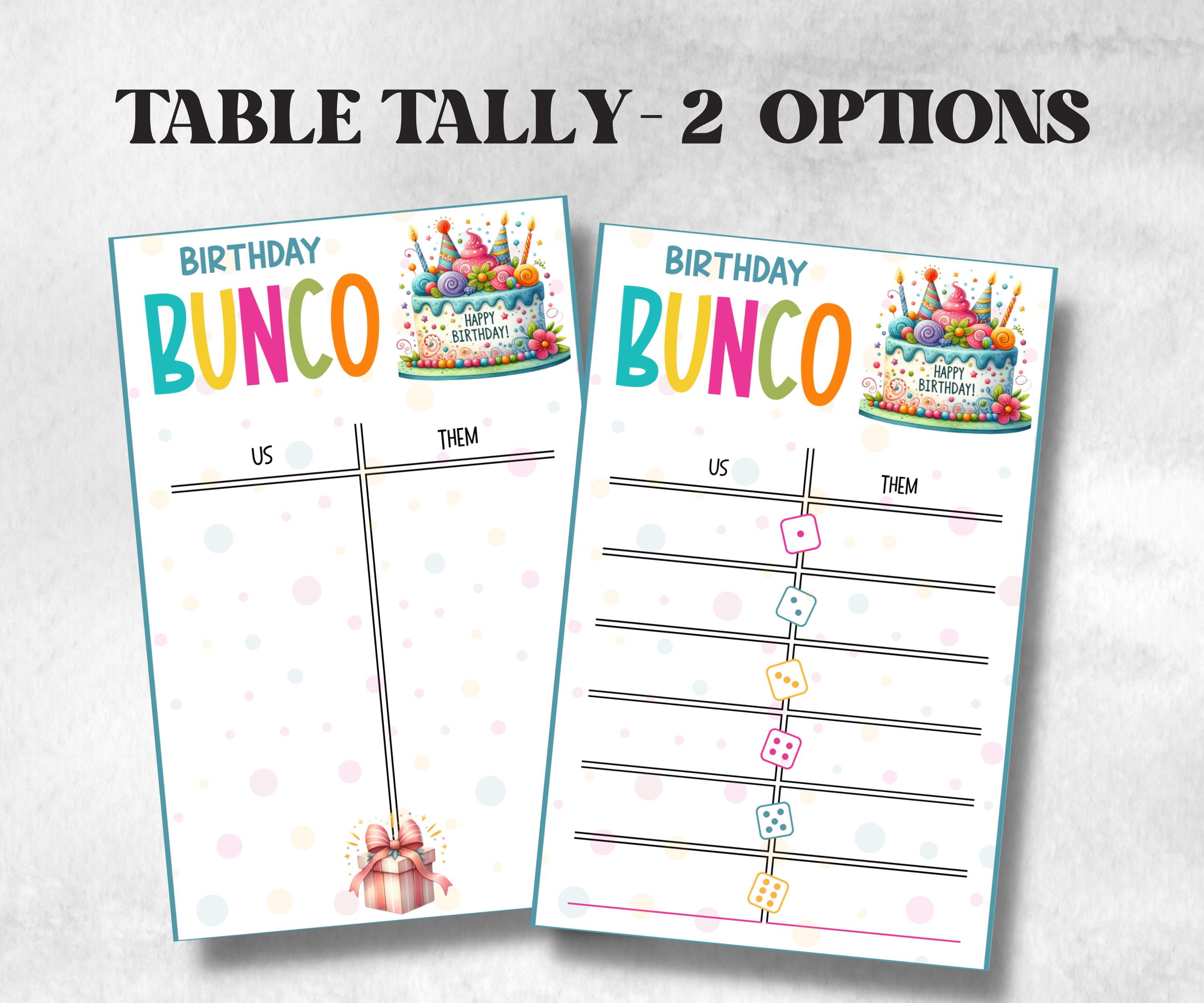 Happy Birthday Bunco, Birthday Party ideas, Printable Party Favors, Score Sheet, Ghost player, Tally Sheets, Birthday Gift, Family reunion- -TheHustlingCatLady-Party Games