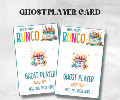 Happy Birthday Bunco, Birthday Party ideas, Printable Party Favors, Score Sheet, Ghost player, Tally Sheets, Birthday Gift, Family reunion- -TheHustlingCatLady-Party Games