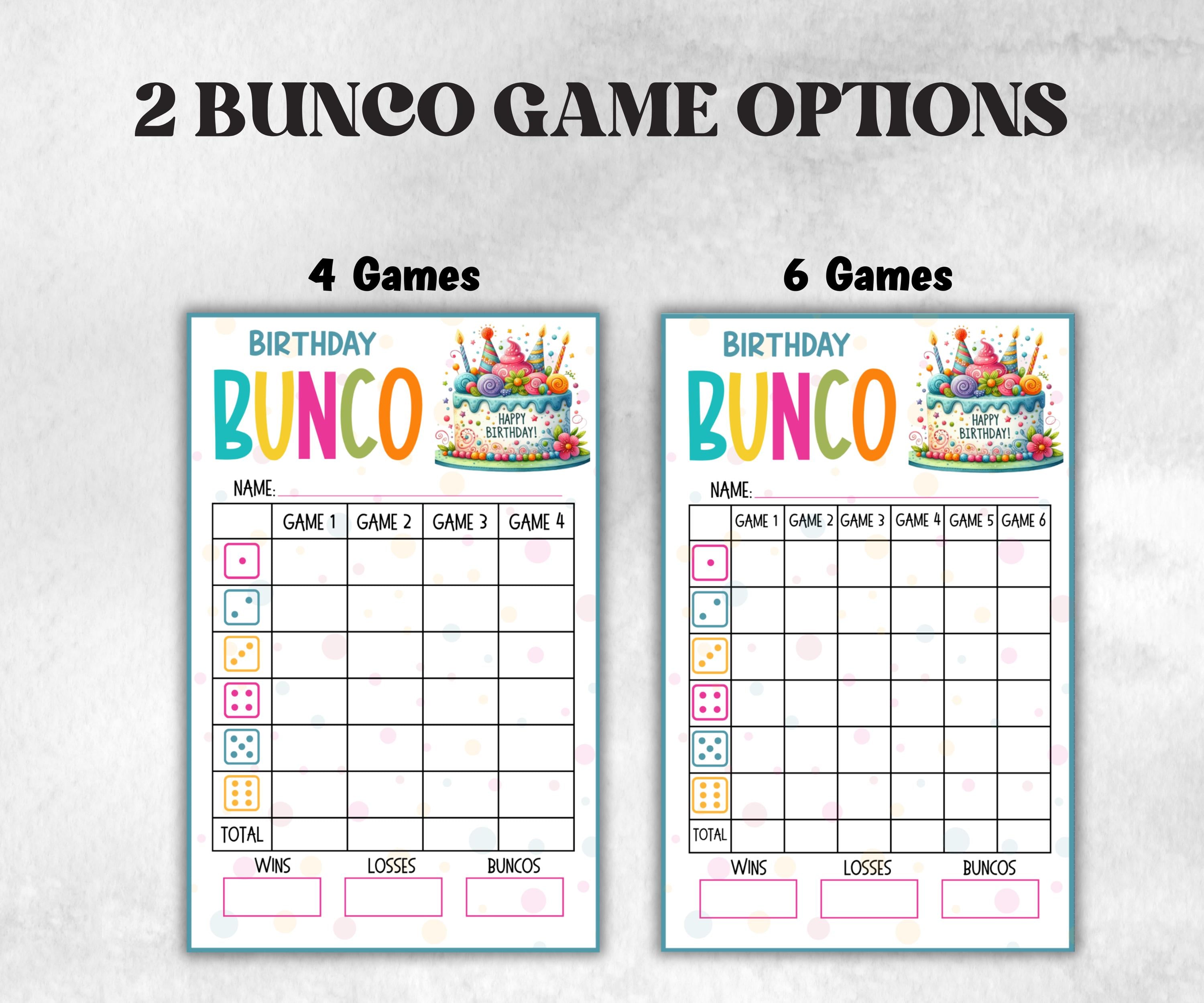 Happy Birthday Bunco, Birthday Party ideas, Printable Party Favors, Score Sheet, Ghost player, Tally Sheets, Birthday Gift, Family reunion- -TheHustlingCatLady-Party Games