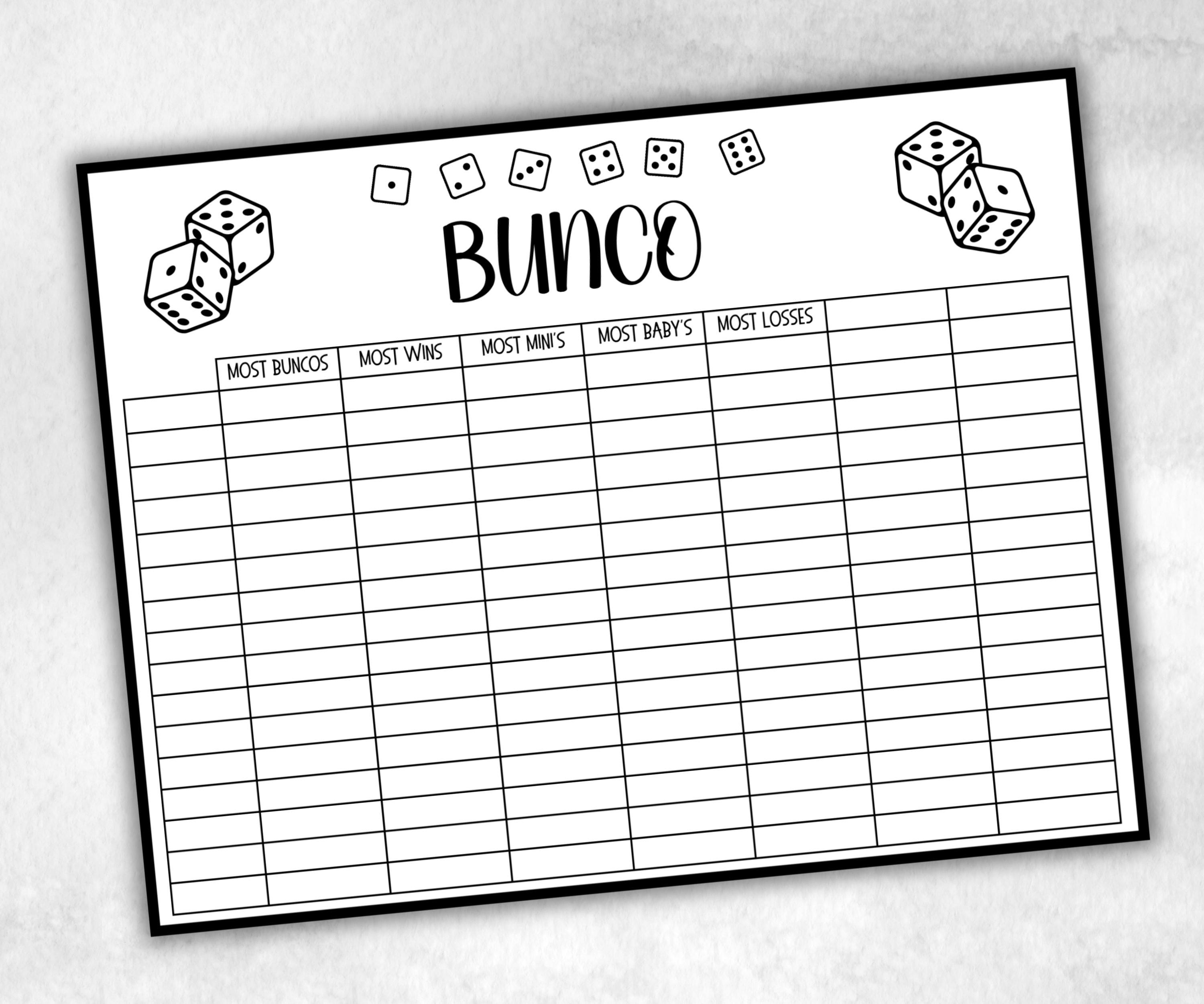 White and Black Bunco, Birthday Party ideas, Printable Party Favors, Score Sheet, Ghost player, Tally Sheets, Birthday Gift, Family reunion- -TheHustlingCatLady-Party Games