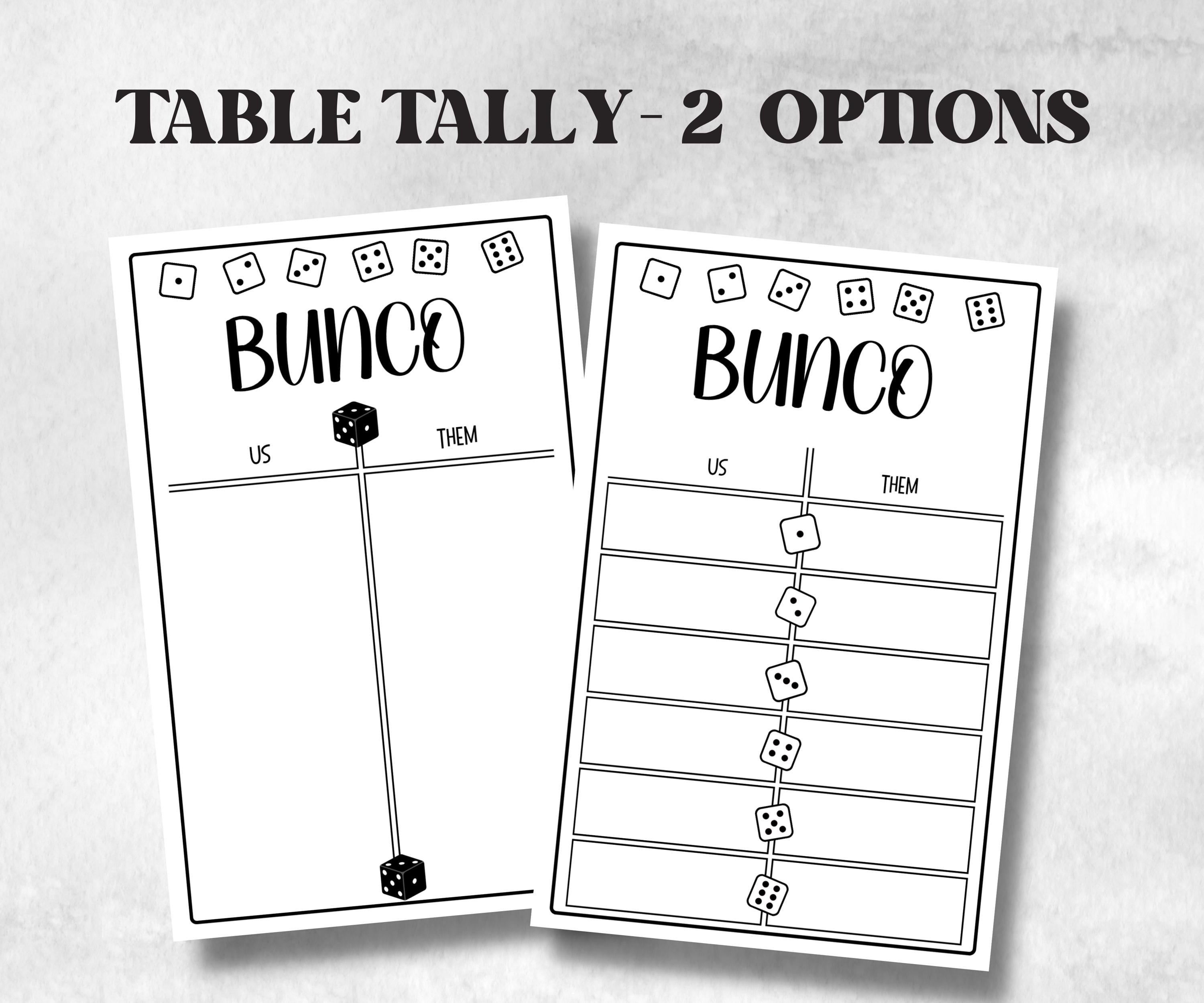 White and Black Bunco, Birthday Party ideas, Printable Party Favors, Score Sheet, Ghost player, Tally Sheets, Birthday Gift, Family reunion- -TheHustlingCatLady-Party Games