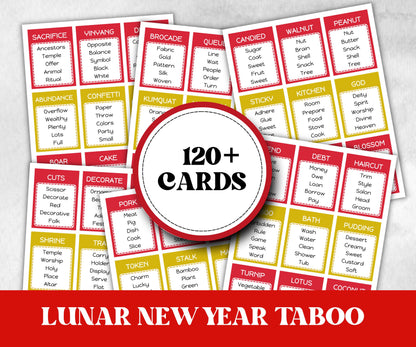 Chinese Nye Forbidden Words Game, CNY NYE family Party, Team Taboo Cards, Lunar New Year Party Fun, Word Guessing Game, Spring Festival Game-Holidays -TheHustlingCatLady-Party Games