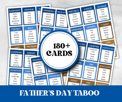 Fathers Day Taboo Activity, Funny Dad party Game, Fathers Day Gift Idea, Trivia Taboo For Dad, Family Game Night, Forbidden Word celebration-Mother&#39;s/Father&#39;sDay -TheHustlingCatLady-Party Games