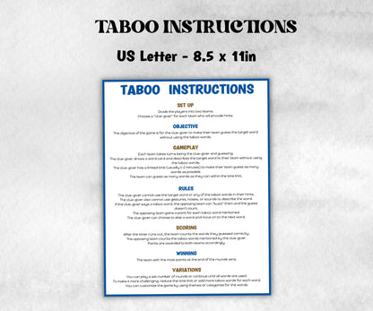 Fathers Day Taboo Activity, Funny Dad party Game, Fathers Day Gift Idea, Trivia Taboo For Dad, Family Game Night, Forbidden Word celebration-Mother&#39;s/Father&#39;sDay -TheHustlingCatLady-Party Games