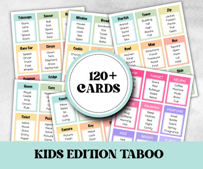 Kids taboo game, vacation forbidden words, pool party, juniors summer game, family games, teen taboo, family reunion, indoor family game-Mother&#39;s/Father&#39;sDay -TheHustlingCatLady-Party Games