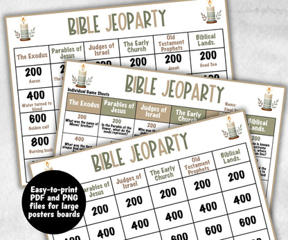 Christian Bible Study game, Bible Jeoparty Sunday School, Youth Group, Womens Ministry, Printable kids adults game, Group Bible Retreat game-Christmas -TheHustlingCatLady-Party Games