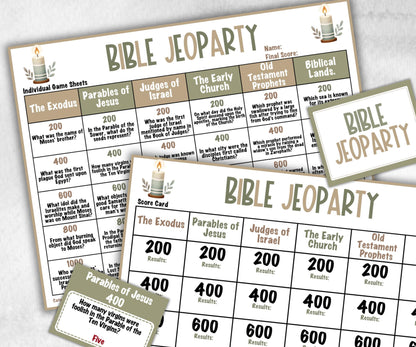 Christian Bible Study game, Bible Jeoparty Sunday School, Youth Group, Womens Ministry, Printable kids adults game, Group Bible Retreat game-Christmas -TheHustlingCatLady-Party Games