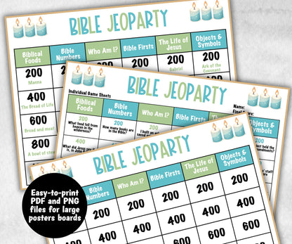 Group Bible Retreat game, Christian Bible Study game, Bible Jeoparty Sunday School, Youth Group, Womens Ministry, Printable kids adults game-Christmas -TheHustlingCatLady-Party Games