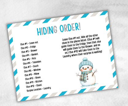 Winter Indoor Treasure Hunt, Wintertime Printables game, Holiday Party scavenger activity, For Kids teens, Icebreaker hunt, Teen Winter clue-Christmas -TheHustlingCatLady-Party Games