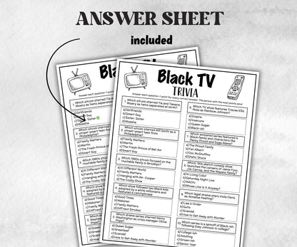 Black TV trivia party Game, Black Culture Quiz, Black TV Sitcoms, African American Games, Black History, Summer Icebreaker questions, Party-Holidays -TheHustlingCatLady-Party Games