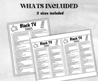 Black TV trivia party Game, Black Culture Quiz, Black TV Sitcoms, African American Games, Black History, Summer Icebreaker questions, Party-Holidays -TheHustlingCatLady-Party Games