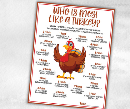 Who is Most Like a Turkey, Friendsgiving Classroom Trivia Game for kids & adults, Turkey Trivia, Thanksgiving Party Game, Fall Turkey Game-Thanksgiving -TheHustlingCatLady-Party Games
