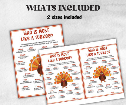 Who is Most Like a Turkey game, Friendsgiving Classroom Trivia Game for kids & adults, Turkey Trivia, Thanksgiving Party Game, Fall Turkey-Thanksgiving -TheHustlingCatLady-Party Games