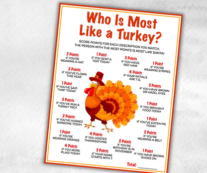 Who is Most Like a Fall Turkey, Friendsgiving Classroom Trivia Game for kids & adults, Turkey Trivia, Thanksgiving Party Game, Turkey Game-Thanksgiving -TheHustlingCatLady-Party Games