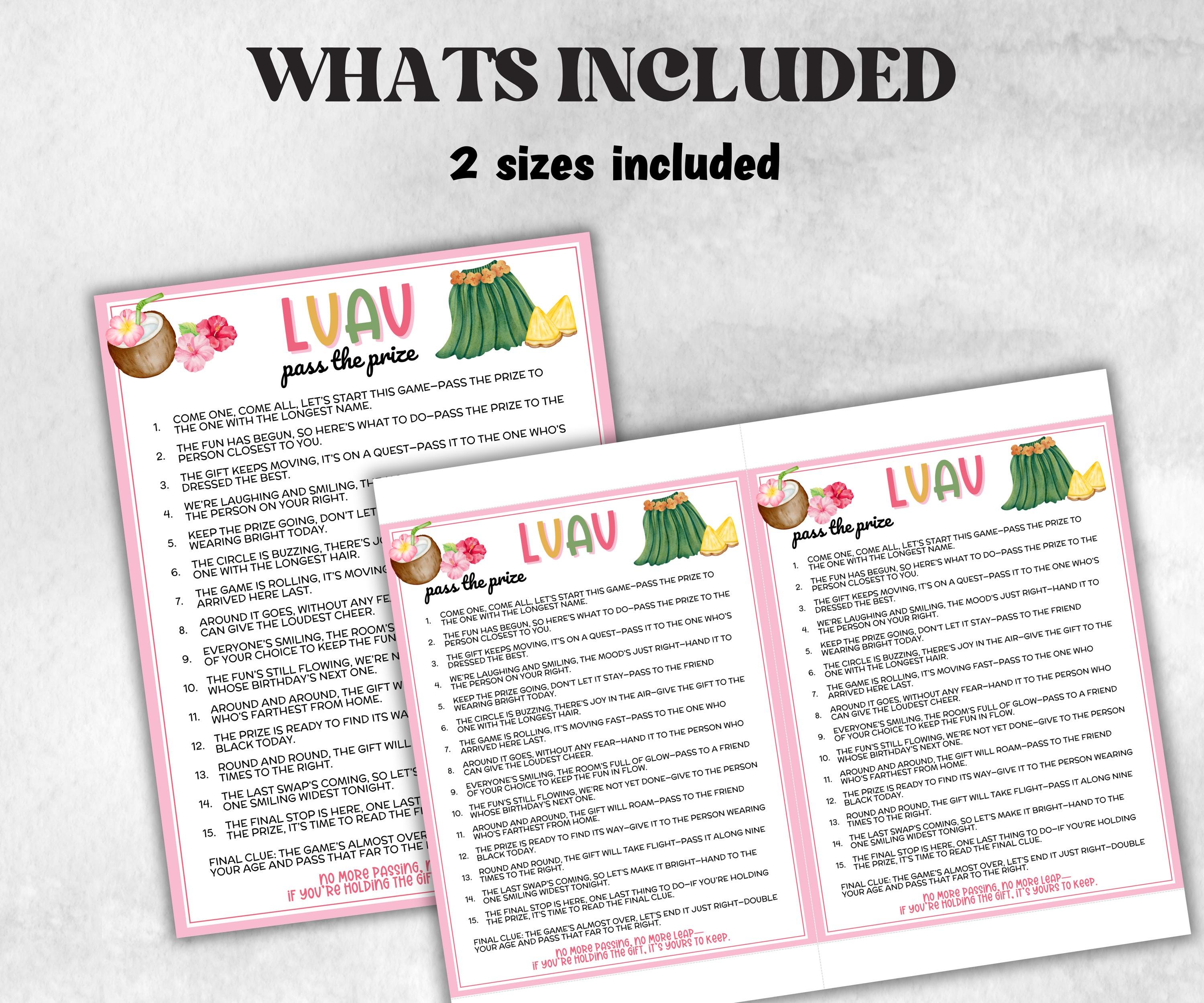 Hawaiian Luau Pass The Prize, Tropical Aloha, Tiki Summer, Hawaii Beach Vacation, Backyard BBQ Pool Party, fun gift exchange, outdoor party-Holidays -TheHustlingCatLady-Party Games