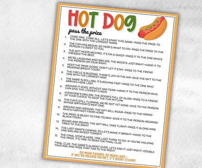 Backyard Hot Dog Pass the Prize, wiener sausagefest, grilling activity, national hotdog day, summer party, interactive tween gift exchange-Holidays -TheHustlingCatLady-Party Games
